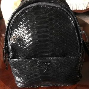 VictoriaSecret Luxe Black Mini Backpack